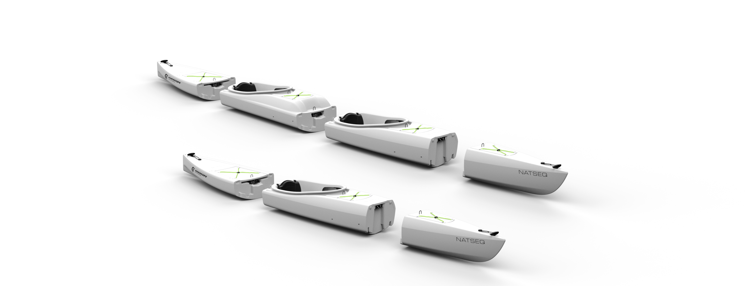 Solo und Tandem-Kajak modular